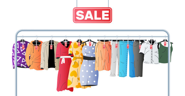 衣架上的男人和女人的衣服图片下载