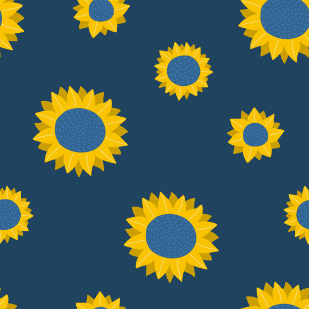 无缝的向日葵模式。图片下载