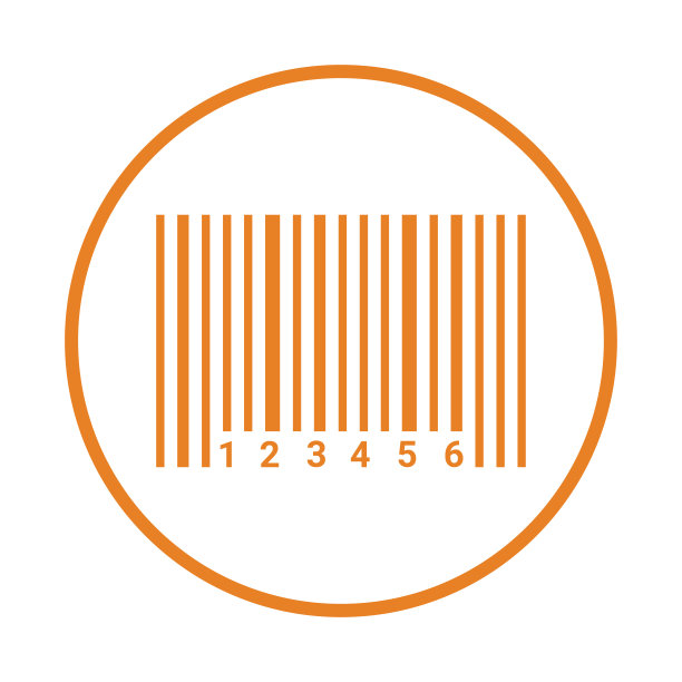 条形码图标。橙色矢量EPS。图片下载