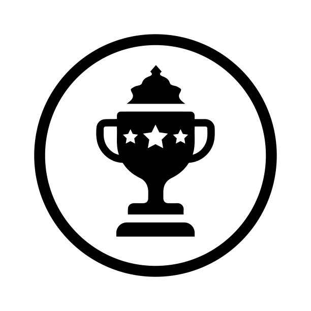 奖品，胜利者奖杯图标。黑色的矢量图形。图片下载