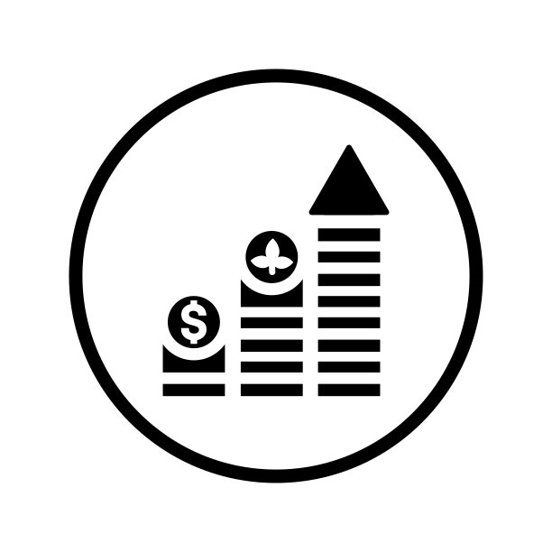 投资增长图标。黑色矢量图。图片下载