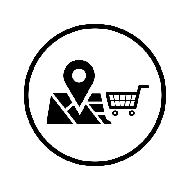 地图，商店位置图标。黑色的矢量图。图片下载