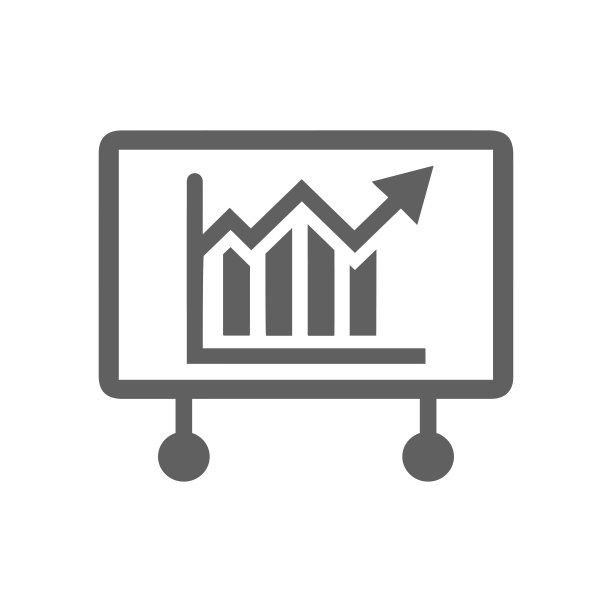 数据分析业务增长图标：灰色矢量图图片下载