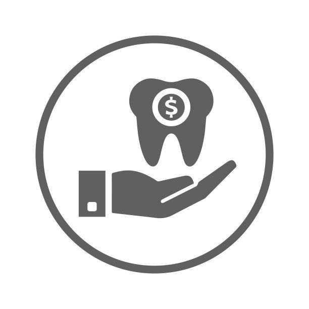 牙医费用图标。灰色向量插图。图片下载