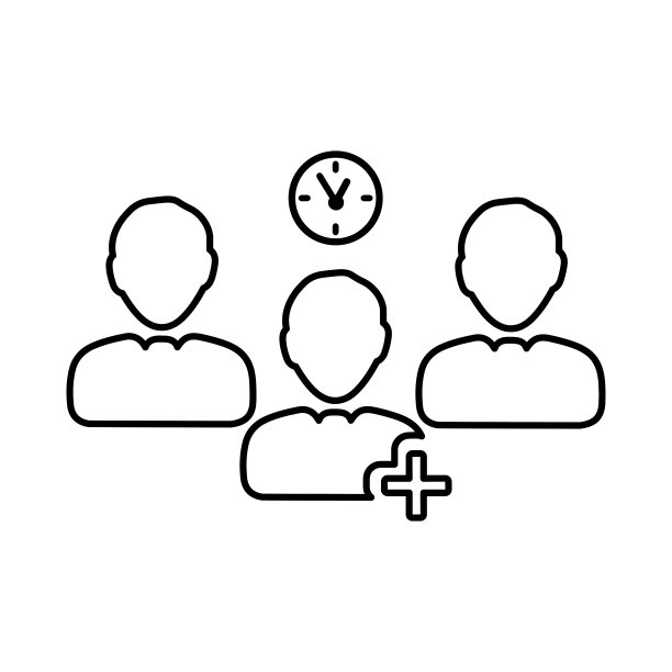 医院候诊室图标轮廓矢量艺术。图片下载