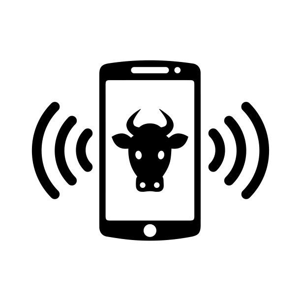消息，奶牛警报图标。黑色的矢量图形。图片下载