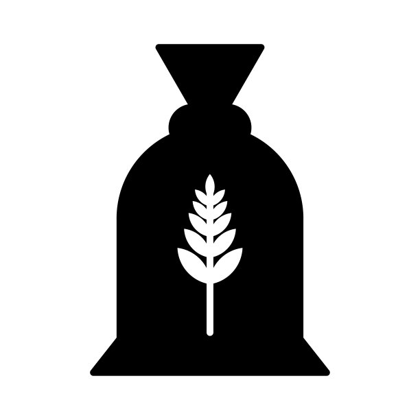 收获，作物袋图标。黑色的矢量图形。图片下载