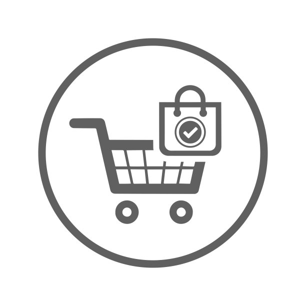 电子商务购物车图标灰色矢量图形图片下载