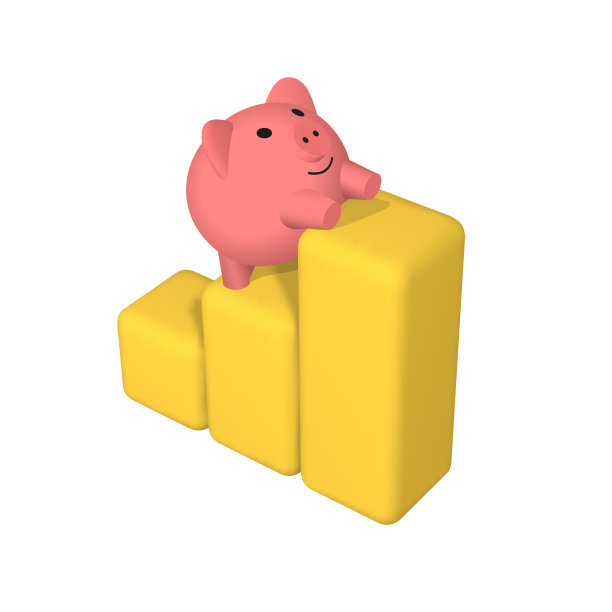 有趣的猪在图表上攀爬。图片下载