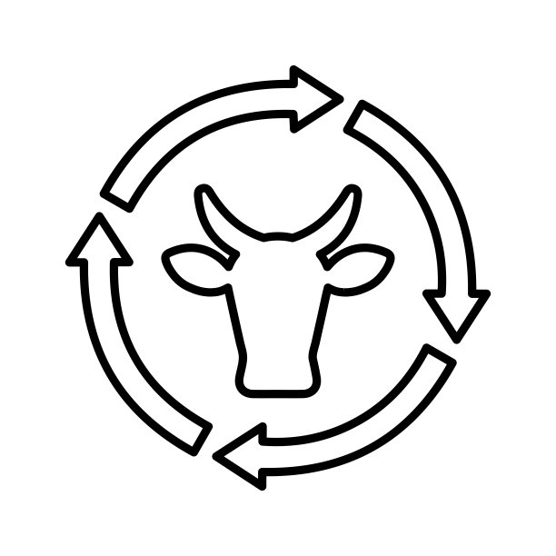 牛，牛，改变，回收，刷新，旋转轮廓图标。图片下载