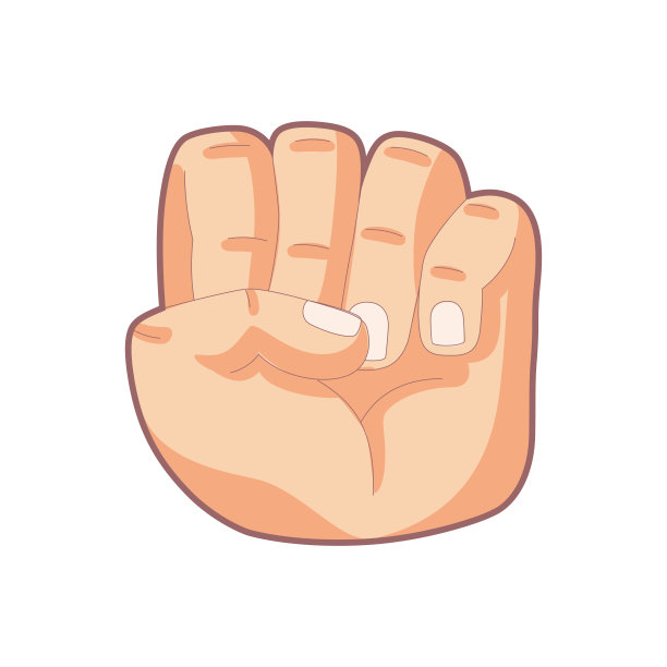 孤立的手卡通图标做手势矢量图片下载