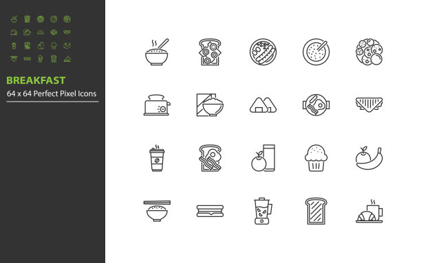 早餐线图标的集合图片下载