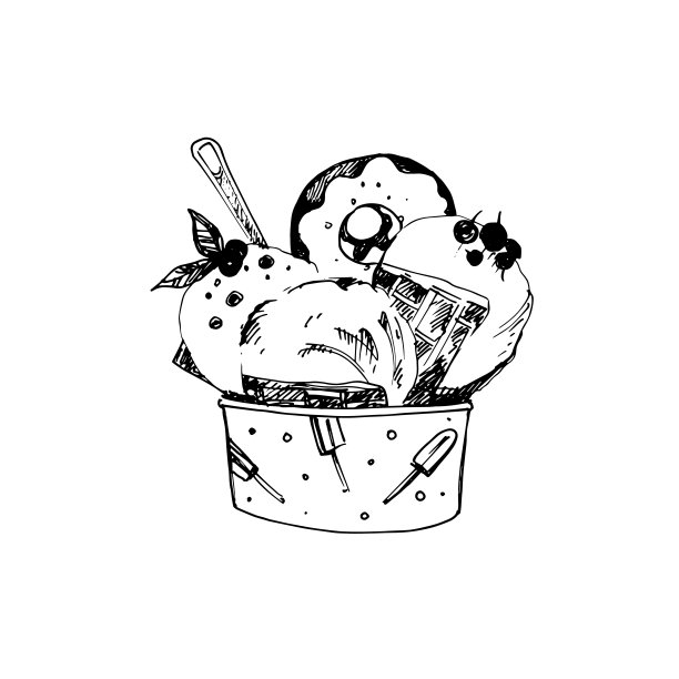 素描的食物图片下载