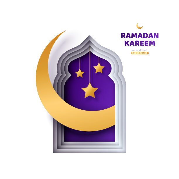 清真寺窗户上的新月图片下载