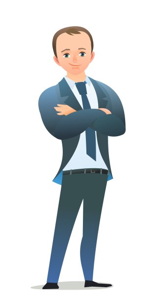 成功的小男孩。站着的兴高采烈的青少年。穿白衬衫的女孩。卡通平面设计在漫画风格。单独的字符。插图孤立在白色背景上。向量图片下载