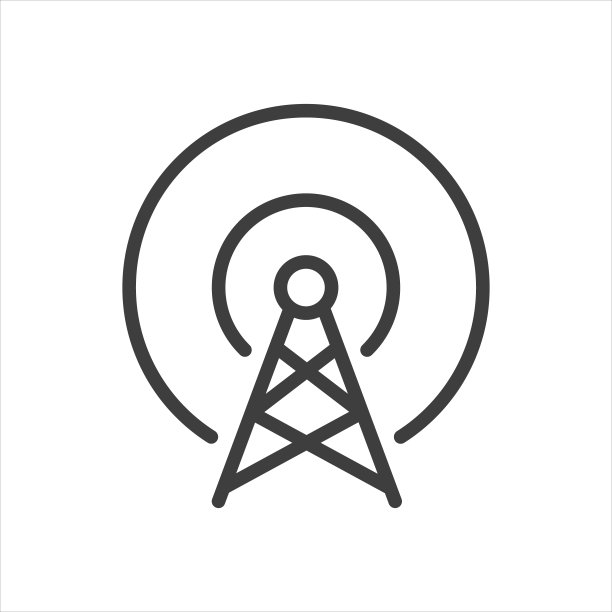 天线图标在白色背景。发射机天线图片下载