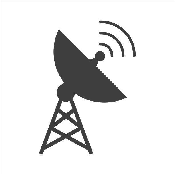 天线图标在白色背景。发射机天线图片下载