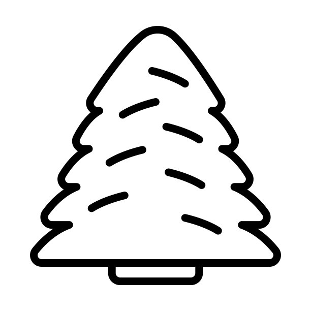 白色云杉树图标，从大自然收集。细线白色云杉树，冷杉，木材轮廓图标孤立在白色背景上。线向量白云杉树符号，网络和移动符号。图片下载