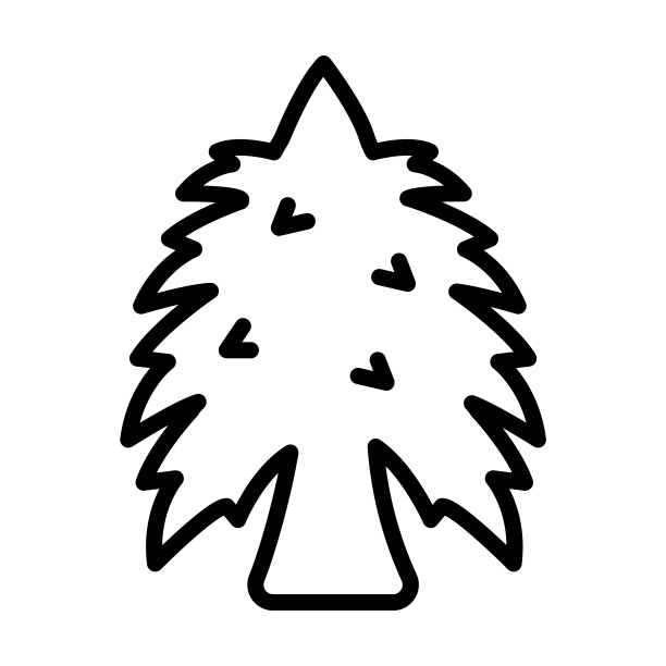 东方铁杉树图标从自然收集。薄线性东方铁杉树，东方，铁杉轮廓图标孤立在白色背景上。线向量东方铁杉树符号，符号为网。图片下载