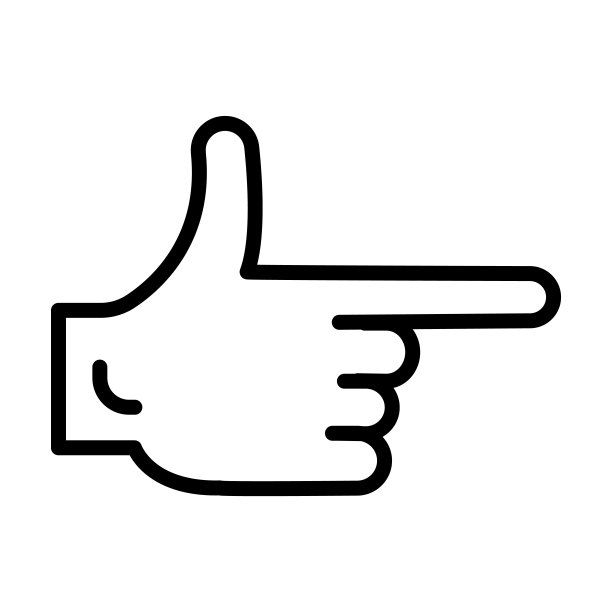 手指枪图标从形状收集。细线性手指枪，枪，手指轮廓图标孤立在白色背景上。线矢量指枪符号，网络和移动符号。图片下载