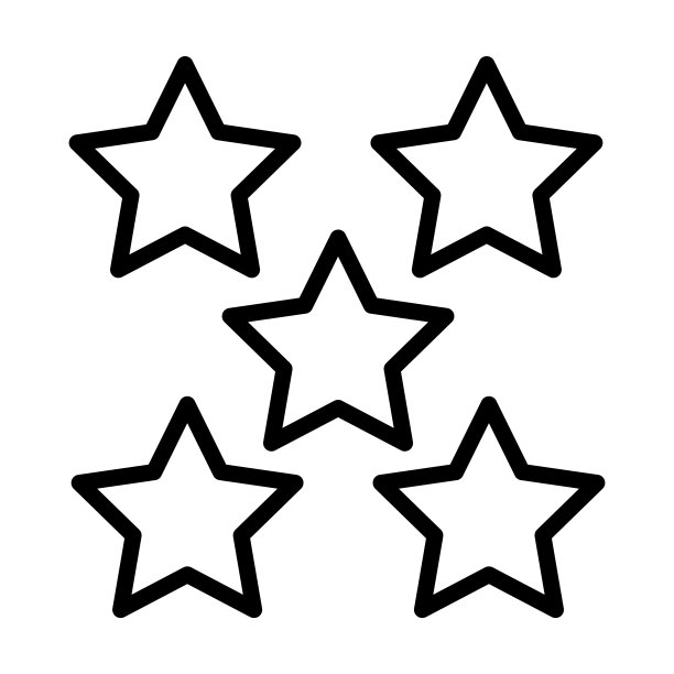 从形状集合与数字5图标星号。细线性星数字5，金色，数字轮廓图标孤立在白色背景。线向量星号，5号符号，蛛网符号。图片下载