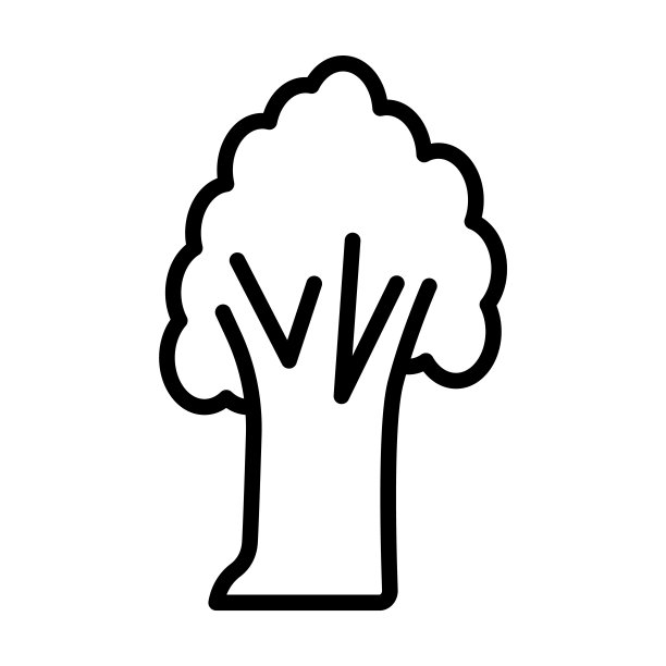 来自大自然的美国栗子树图标收藏。薄线性美国栗子树，森林，植物轮廓图标孤立在白色背景上。线向量美国栗树符号，符号为。图片下载