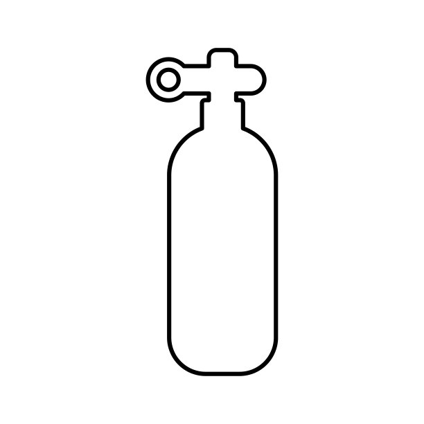 氧气瓶图标，轮廓矢量图图片下载