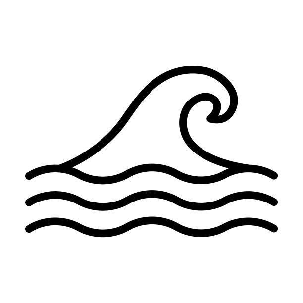 海啸波浪图标从气象学收集。薄线性海啸波浪，波浪，海啸轮廓图标孤立在白色背景上。线矢量海啸波浪符号，网络和移动符号。图片下载