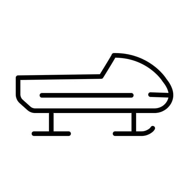 冬季收集的雪橇图标。瘦线性雪橇，游戏，竞赛大纲图标孤立在白色背景。线矢量雪橇符号，网络和移动符号。图片下载