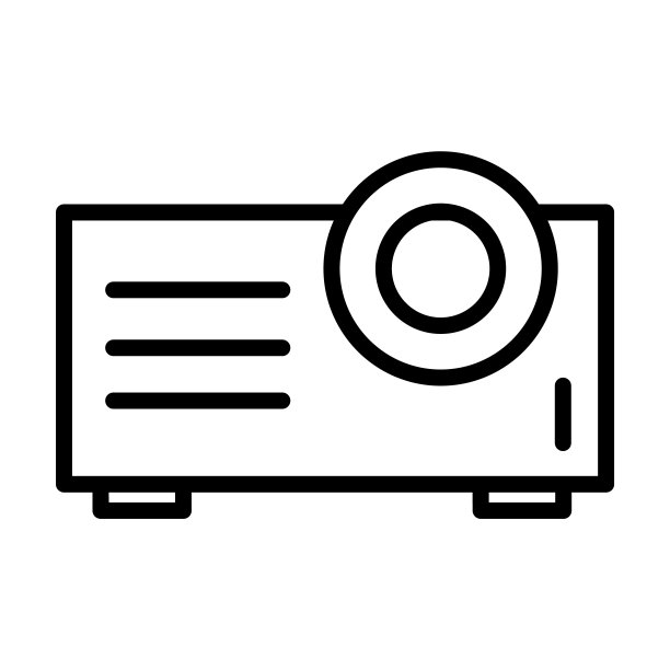 投影图标从生肖收集。薄线性投影，商业，互联网轮廓图标孤立在白色背景。线向量投影符号，网络和移动符号。图片下载