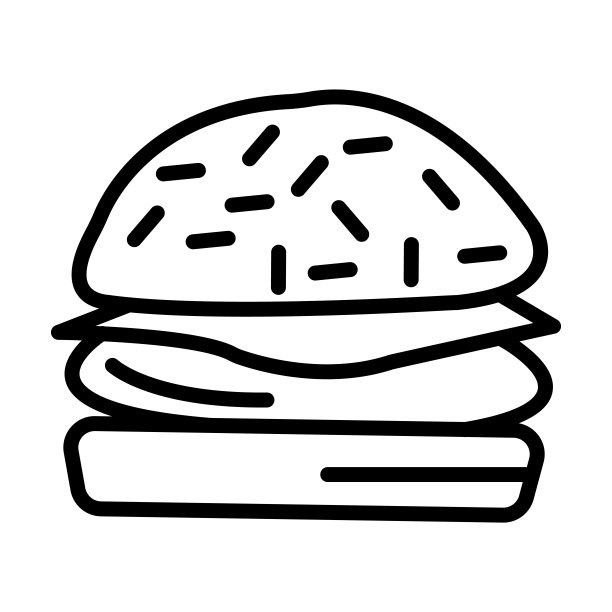 从食物收集的汉堡图标。薄线性汉堡，食物，餐厅轮廓图标孤立在白色背景上。线矢量汉堡符号，网络和移动的符号。图片下载