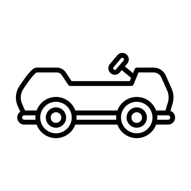 手推车玩具图标从玩具收集。薄线性推车玩具，食品，推车轮廓图标孤立在白色背景。线矢量推车玩具标志，网络和移动符号。图片下载