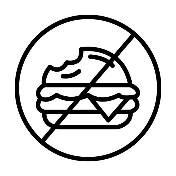禁止食用汉堡图标图片下载
