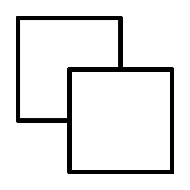 从形状集合减去前面的图标。薄线性减前面，前面，减轮廓图标孤立在白色背景。线向量减去前面的符号，符号为网页和移动。图片下载