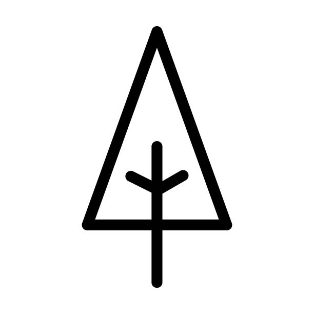 树图标矢量字形符号，用于自然、生态和环境的平面颜色图片下载