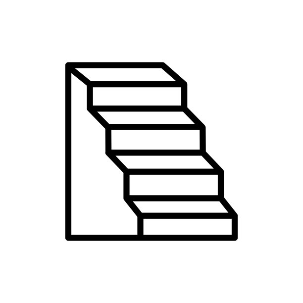 楼梯图标标志设计矢量模板插图图片下载