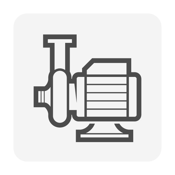 离心泵矢量图标设计。用于工业用水的控制和分配。图片下载