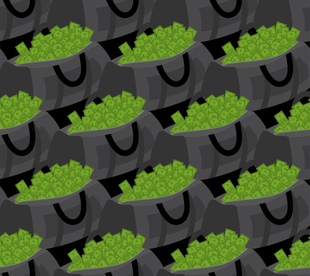 运动包与金钱模式无缝衔接。带现金背景的运动包。财富装饰图片下载