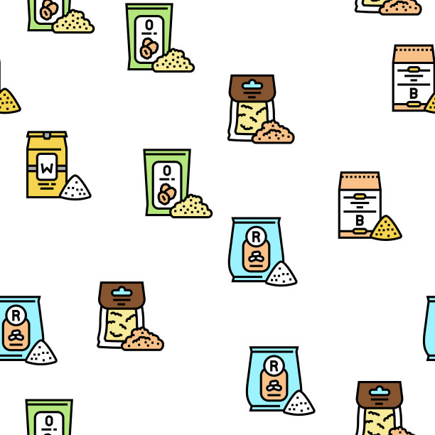 面粉厂行业生产矢量无缝模式图片下载