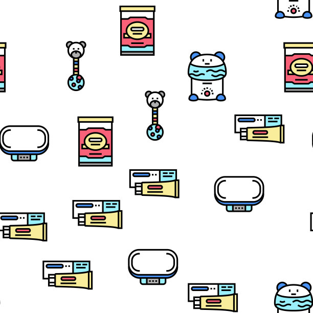 宝贝商店销售工具矢量无缝模式图片下载