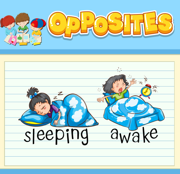 英语教育词卡的反义词图片下载