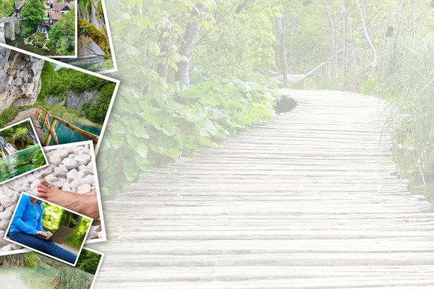 旅游拼贴，用图片拼出不同的地方和风景。图片下载