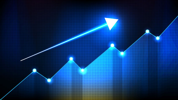 摘要未来科技蓝箭头经济背景上的股市图表图片下载