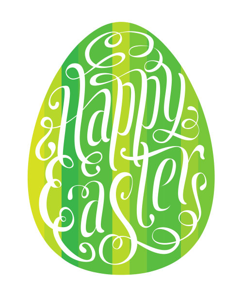 快乐的复活节贺卡，鸡蛋字母图片下载
