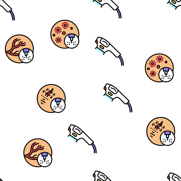 激光治疗服务矢量无缝模式图片下载