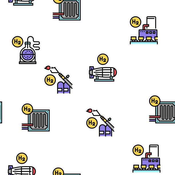 氢气产业矢量无缝模式图片下载