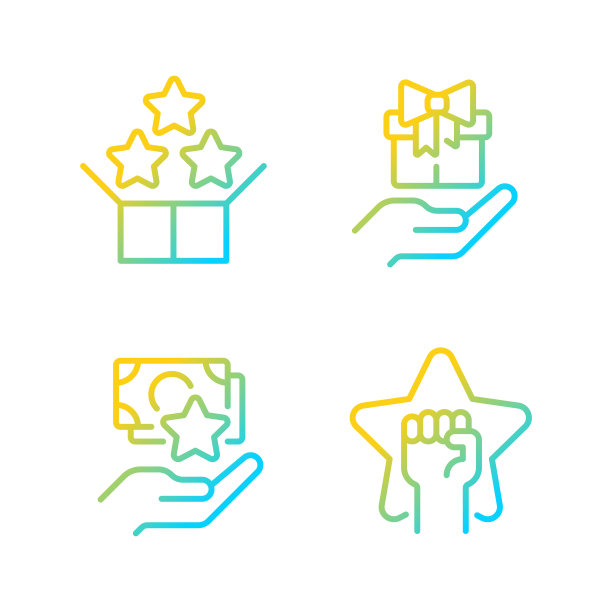 有效的销售策略梯度线性矢量图标设置图片下载