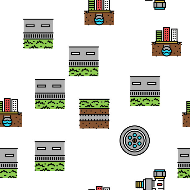 排水系统矢量无缝模式图片下载