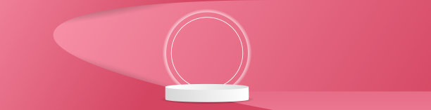 横幅为产品展示白色讲台背景，粉色背景清新的头脑，插图3d矢量EPS 10图片下载