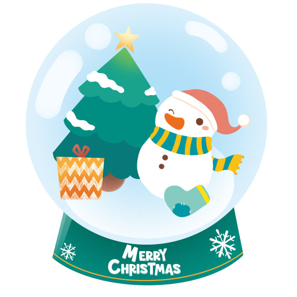 卡通圣诞节圣诞分水晶球图片下载